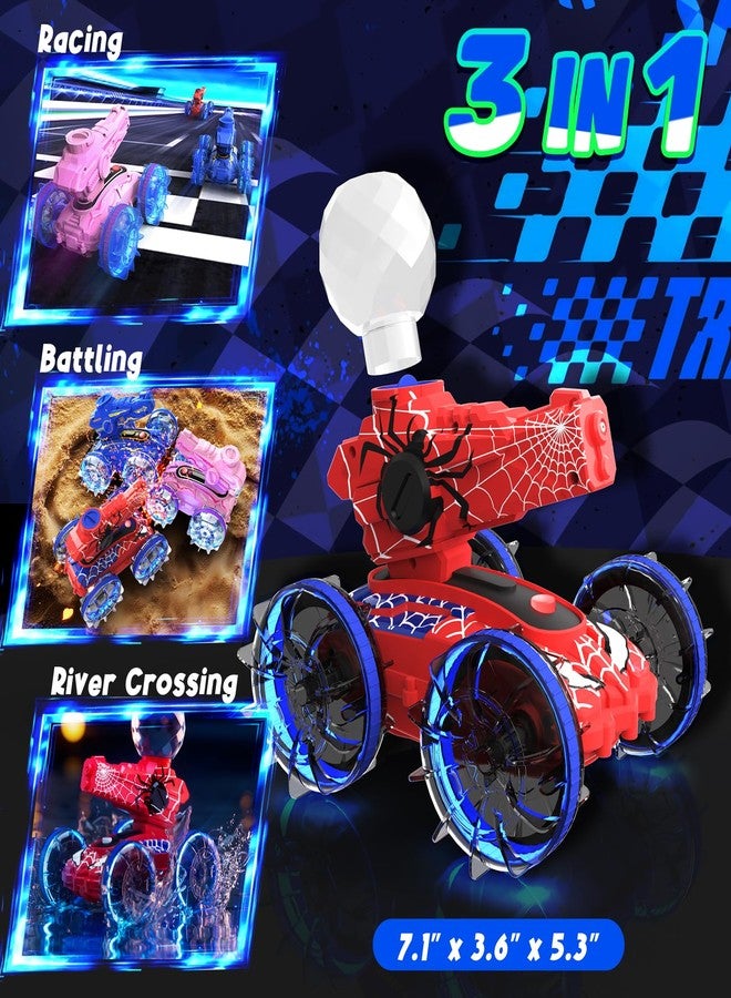 Zappyway Spider Amphibious Remote Control Car for Boys Kids - 4WD Waterproof 2.4 GHz 360°Rotation RC Stunt Car - Water and Land Pool Toys Cars for 4 5 6 7 8 9 10 Year Old Boys Christmas Birthday Gifts - Image 2